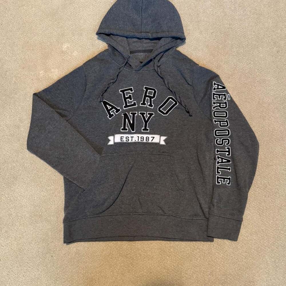 Aeropostale Aero NY Hoodie Size L Dark Grey